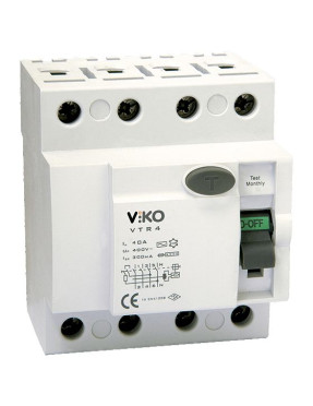 Пристрій захисного відключення 4P (чотириполюсний) 300мА 230V VIKO