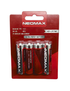 Батарейка NEOMAX LR03/AAA щелочная (Alkaline) в блистере (4 шт/уп)