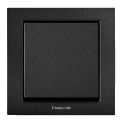 Panasonic Karre Plus 55 вимикач 1-клавішний — Чорний