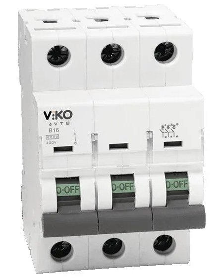 Автомат 3C (триполюсний) 63А 4,5 кА 230/400 В Тип C VI-KO