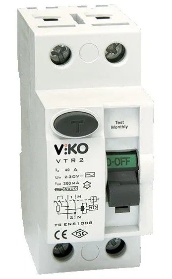УЗО 2Р (двополюсне) 25А 300 мА 230 В VI-KO