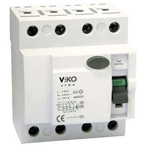 УЗО 4Р (чотирьохполюсне) 32А 30 мА 230 В VI-KO