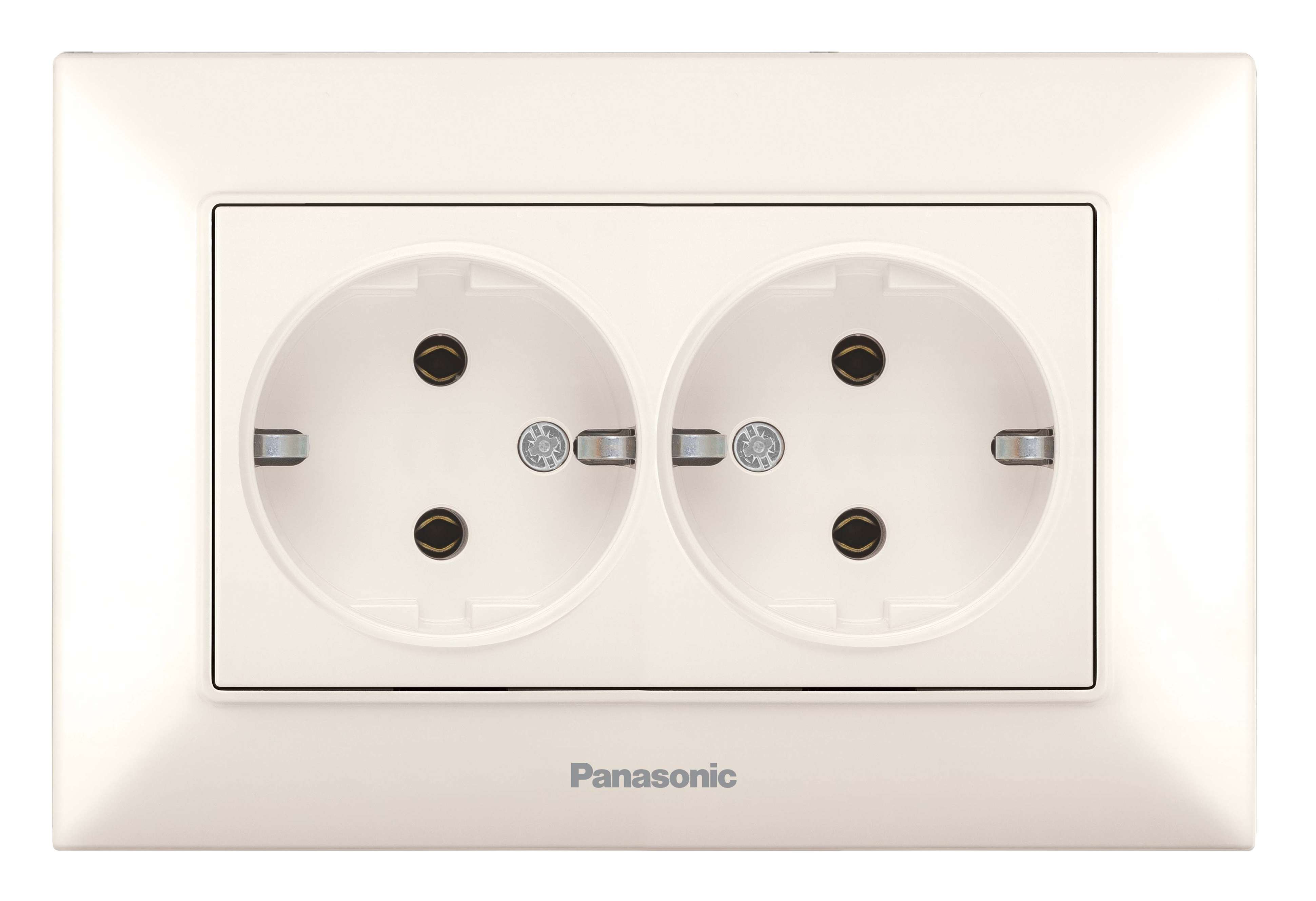 Розетка подвійна із заземленням кремова PANASONIC Arkedia Slim
