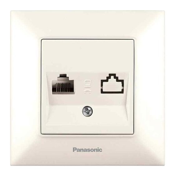 Розетка комп'ютерна RJ45 CAT6e кремова PANASONIC Arkedia Slim