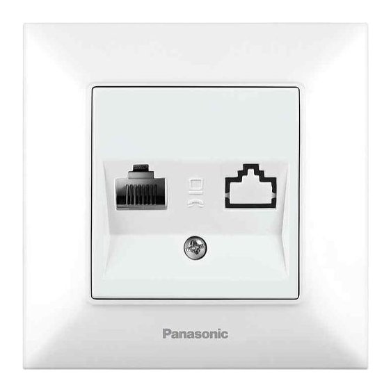 Розетка комп'ютерна RJ45 CAT6e біла PANASONIC Arkedia Slim